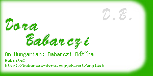 dora babarczi business card